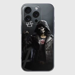 Чехол для iPhone 16 Pro силиконовый с защитой камеры Зомби анархист