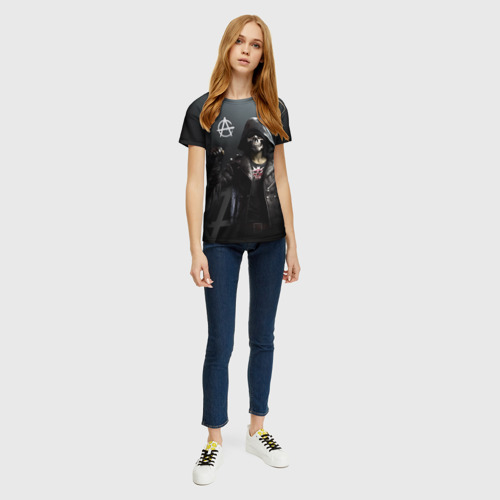 Женская футболка 3D Зомби анархист, цвет 3D печать - фото 5