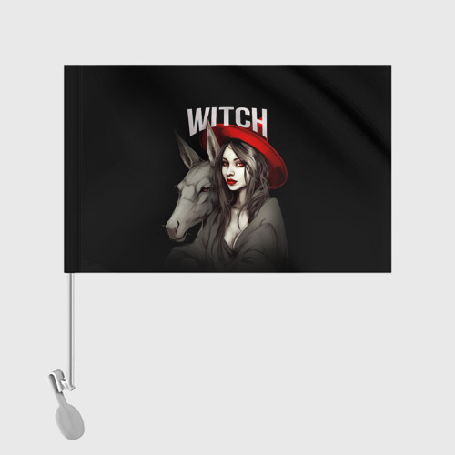 Флаг для автомобиля Ведьма с ослом - фото 2