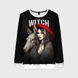 Женский свитшот 3D Ведьма с ослом
