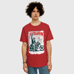 Мужская футболка хлопок Oversize Evolution - motorcycle - фото 2