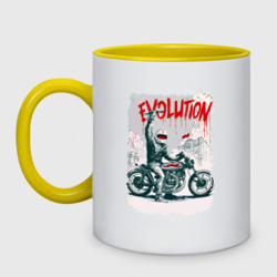 Кружка двухцветная Evolution - motorcycle