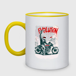 Кружка двухцветная Evolution - motorcycle