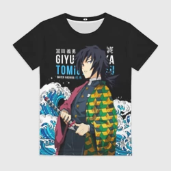 Женская футболка 3D Гиу Томиока на фоне волн