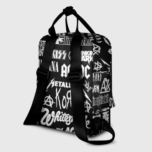 Женский рюкзак 3D с принтом Сборник тяжёлого рока, вид сзади #1