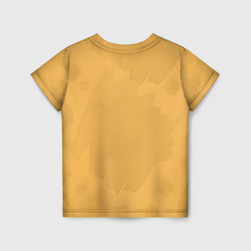 Детская футболка 3D с принтом Жираф дразнит, вид сзади #1