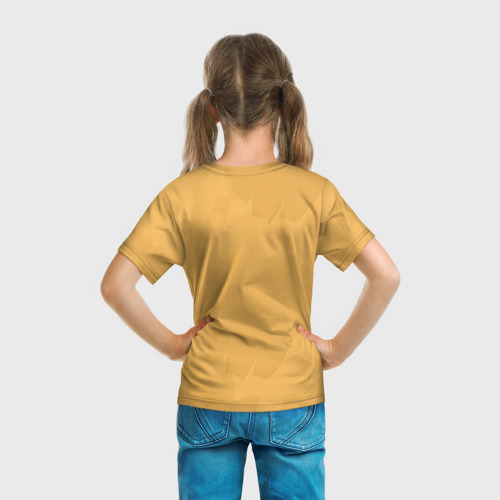Детская футболка 3D с принтом Жираф дразнит, вид сзади #2