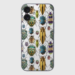 Чехол для iPhone 16 силиконовый с защитой камеры Кислотные жуки