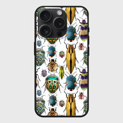 Чехол силиконовый для Apple iPhone 15 Pro Мax матовый Кислотные жуки