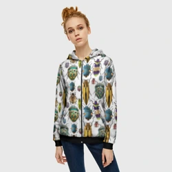 Женская толстовка 3D на молнии Кислотные жуки - фото 2