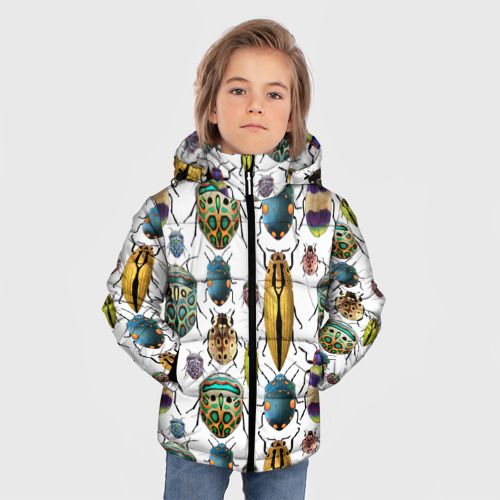 Зимняя куртка для мальчиков 3D Кислотные жуки, цвет черный - фото 3