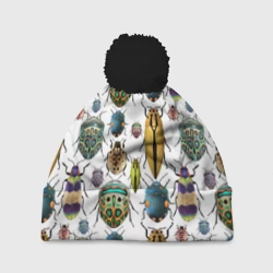Шапка 3D c помпоном Кислотные жуки