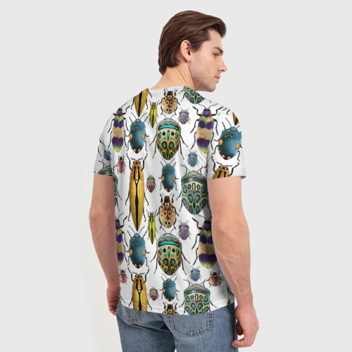 Мужская футболка 3D с принтом Кислотные жуки - картинка 4 Мужская футболка 3D Кислотные жуки - фото 4