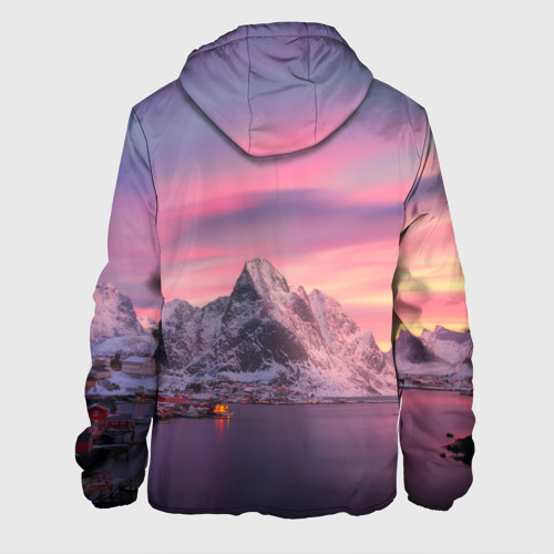 Мужская куртка 3D Зимний город возле озера, цвет 3D печать - фото 2