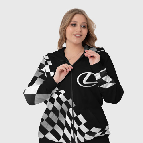 Женский костюм 3D с принтом Lexus racing flag, фото #4