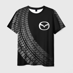 Мужская футболка 3D Mazda tire tracks