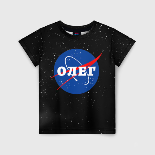 Детская футболка 3D с принтом Олег Наса космос, вид спереди #2