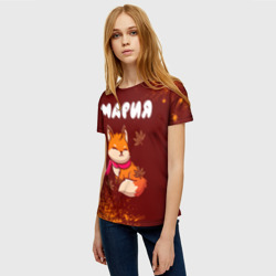 Женская футболка 3D Мария осенняя лисичка - фото 2