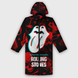 Мужской дождевик 3D Rolling Stones rock glitch