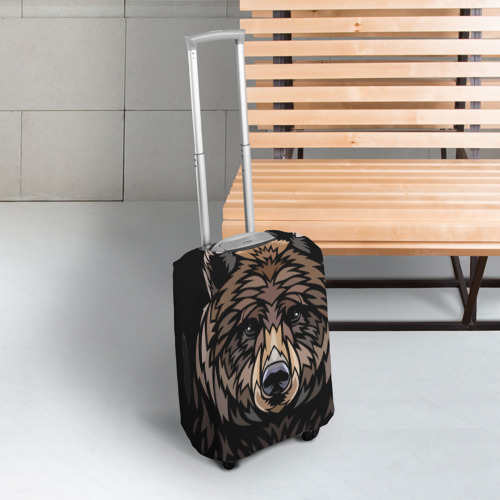 Чехол для чемодана 3D Медведь в этническом стиле, цвет 3D печать - фото 3