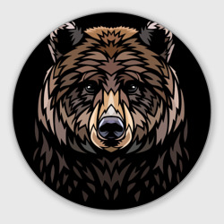 Круглый коврик для мышки Медведь в этническом стиле