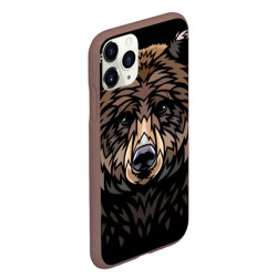 Чехол для iPhone 11 Pro Max матовый Медведь в этническом стиле - фото 2