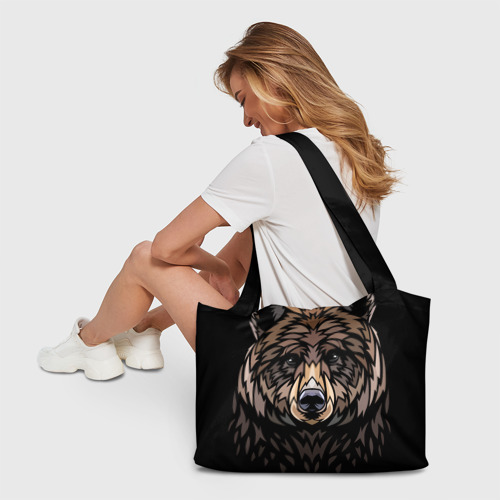 Пляжная сумка 3D Медведь в этническом стиле - фото 6