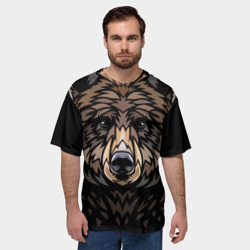 Мужская футболка oversize 3D Медведь в этническом стиле - фото 2