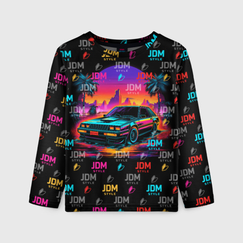 Детский лонгслив 3D JDM neon style, цвет 3D печать