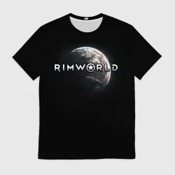 Мужская футболка 3D Rimworld planet