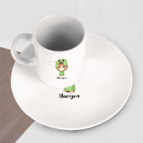 Набор: тарелка + кружка Машуня - Майнкрафт - фото 3