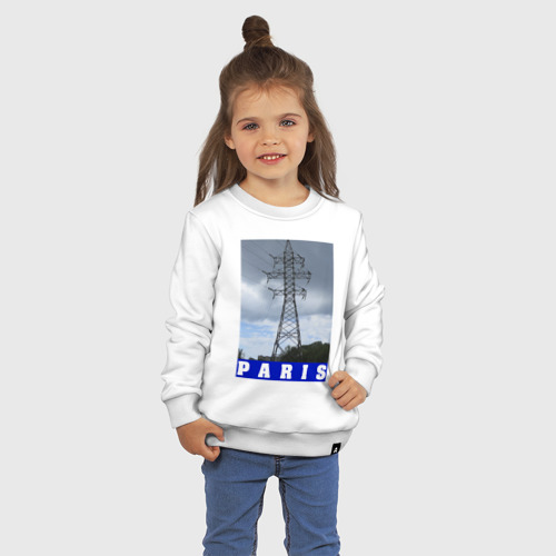 Детский свитшот хлопок Париж Эйфелева башня, цвет белый - фото 3