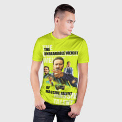 Мужская футболка 3D Slim Афиша на лаймовом фоне - фото 2