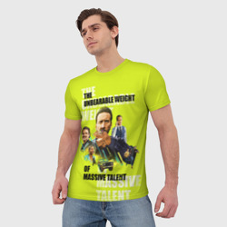 Мужская футболка 3D Афиша на лаймовом фоне - фото 2