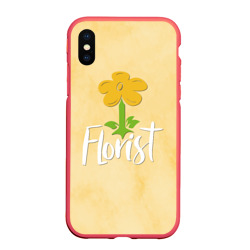 Чехол для iPhone XS Max матовый Florist with a flower