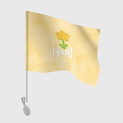 Флаг для автомобиля Florist with a flower