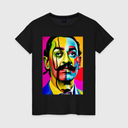 Женская футболка хлопок Salvador Dali - pop art - sketch