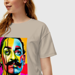 Женская футболка хлопок Oversize Salvador Dali - pop art - sketch - фото 2