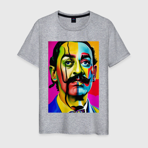 Мужская футболка хлопок Salvador Dali - pop art - sketch, цвет меланж