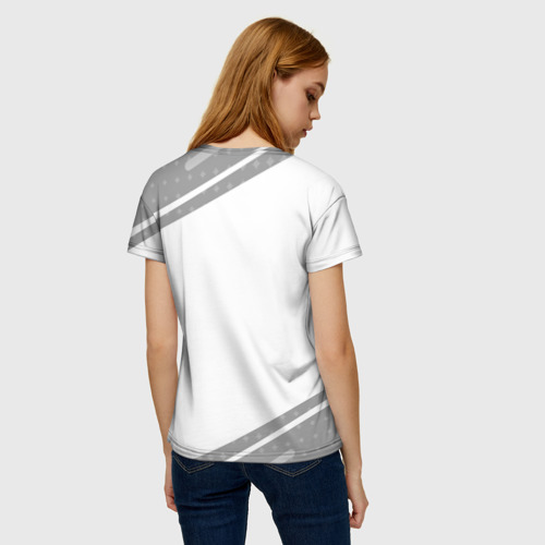 Женская футболка 3D с принтом Hellsing glitch на светлом фоне, вид сзади #2
