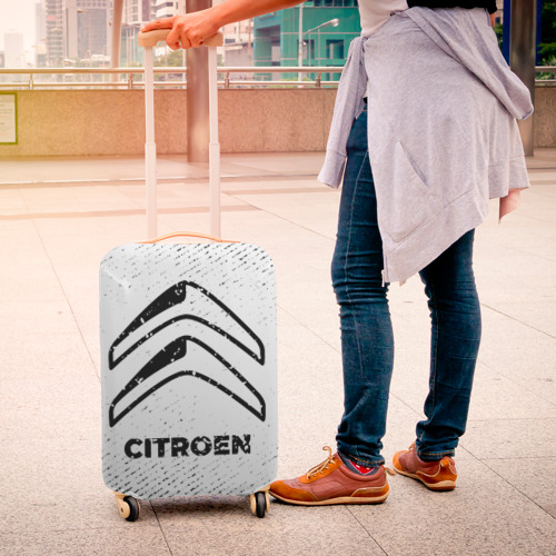 Чехол для чемодана 3D Citroen с потертостями на светлом фоне, цвет 3D печать - фото 4