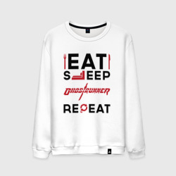 Мужской свитшот хлопок Надпись: eat sleep Ghostrunner repeat