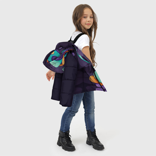 Зимняя куртка для девочек 3D с принтом PUBG graffity splash, фото #4