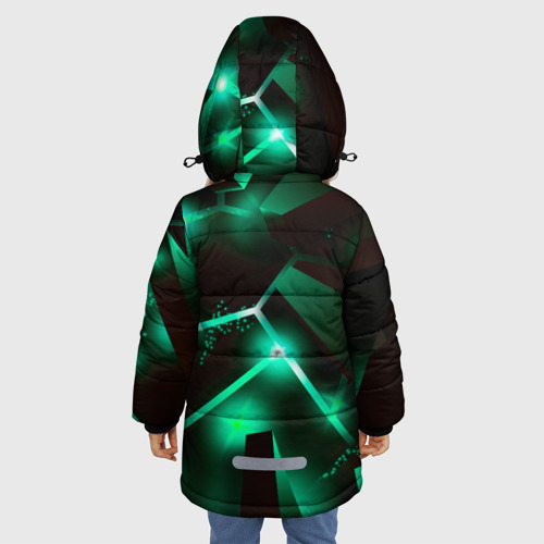 Зимняя куртка для девочек 3D с принтом PUBG разлом плит, вид сзади #2
