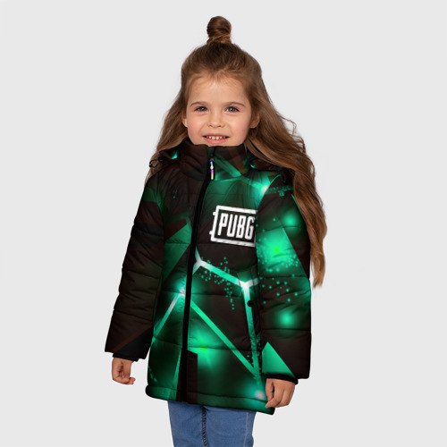 Зимняя куртка для девочек 3D с принтом PUBG разлом плит, фото на моделе #1