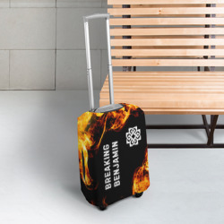 Чехол для чемодана 3D Breaking Benjamin и пылающий огонь - фото 2