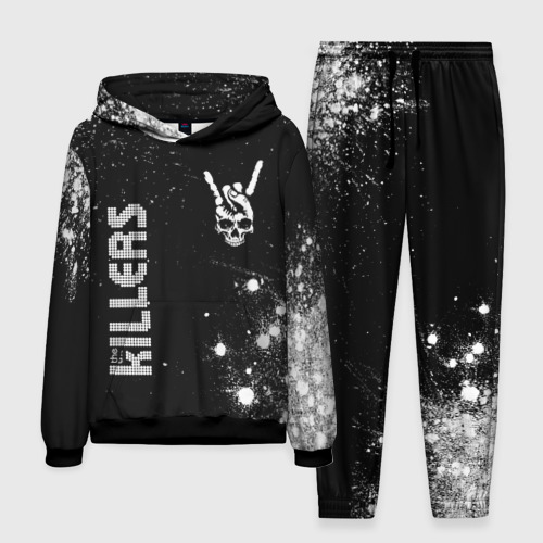 Мужской костюм с толстовкой 3D The Killers и рок символ на темном фоне, цвет черный