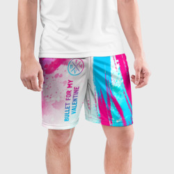 Мужские шорты спортивные Bullet For My Valentine neon gradient style: по-вертикали - фото 2