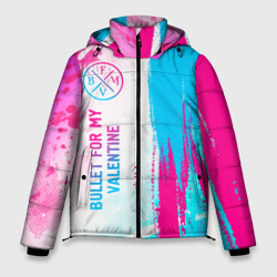 Мужская зимняя куртка 3D Bullet For My Valentine neon gradient style: по-вертикали