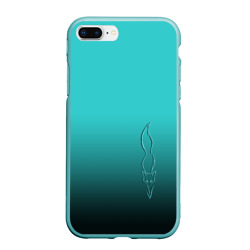 Чехол для iPhone 7Plus/8 Plus матовый Силуэт лисы на градиентном фоне